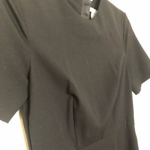 Black Short Sleeved Structured Dress